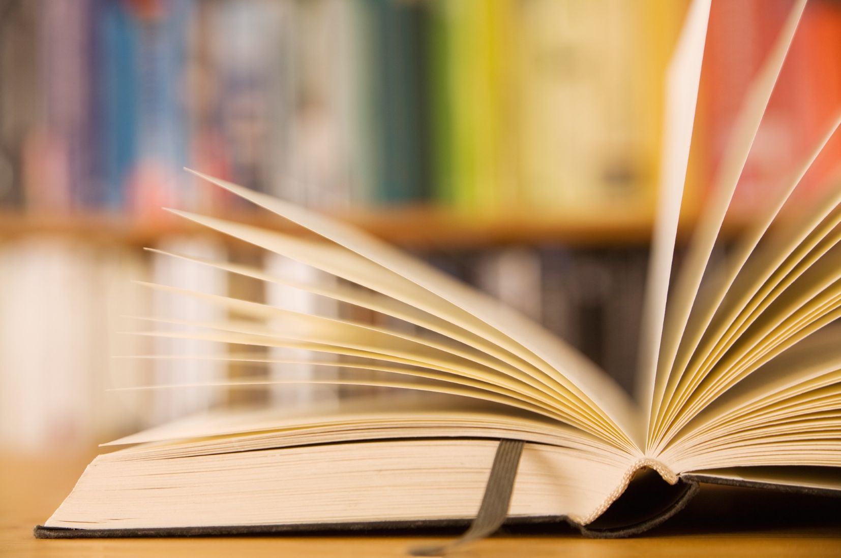 Open book on table