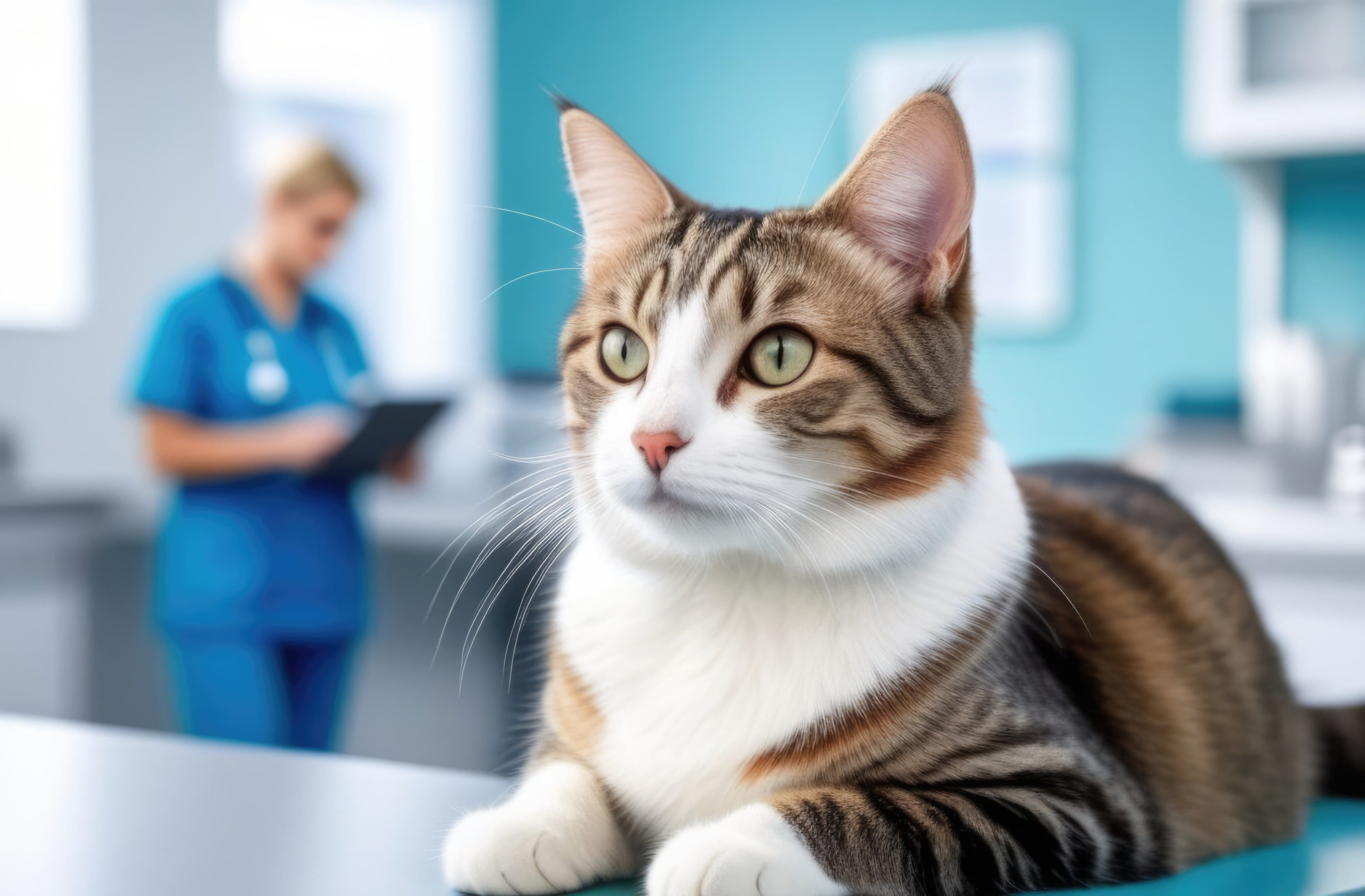 Cat at clinic examination