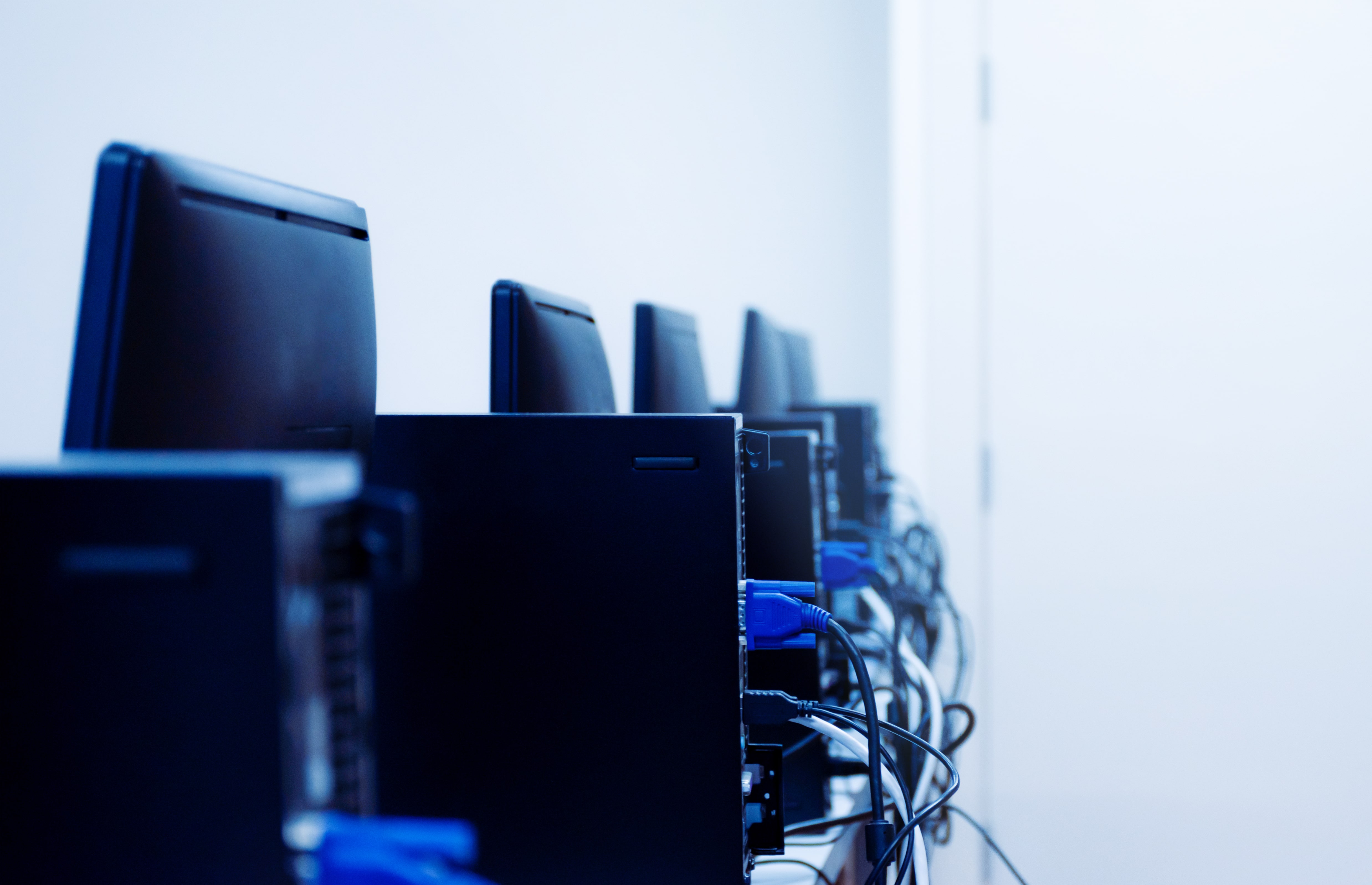 Computers in a row