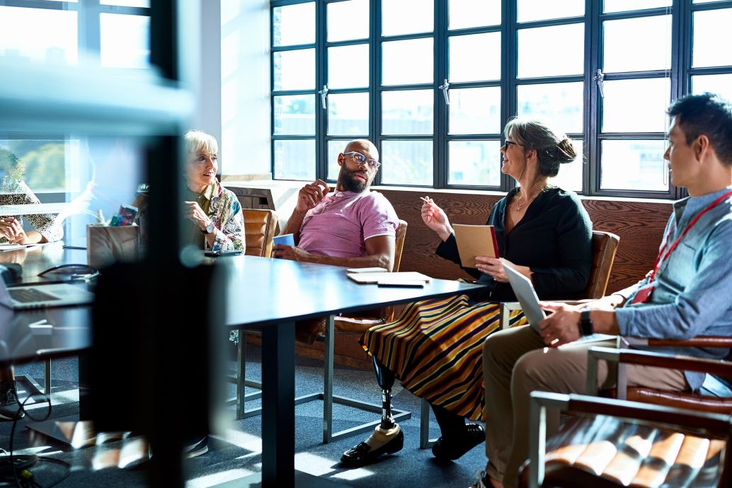 People sat in a meeting